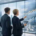 Forex SEO organic growth dashboard showing rising traffic trends and CFD broker performance.